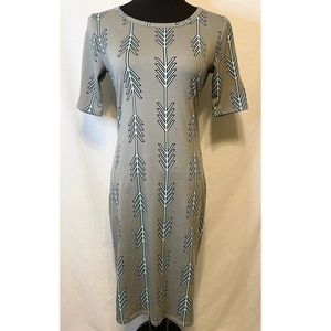 LuLaRoe Arrow Print Fitted Midi Dress - S